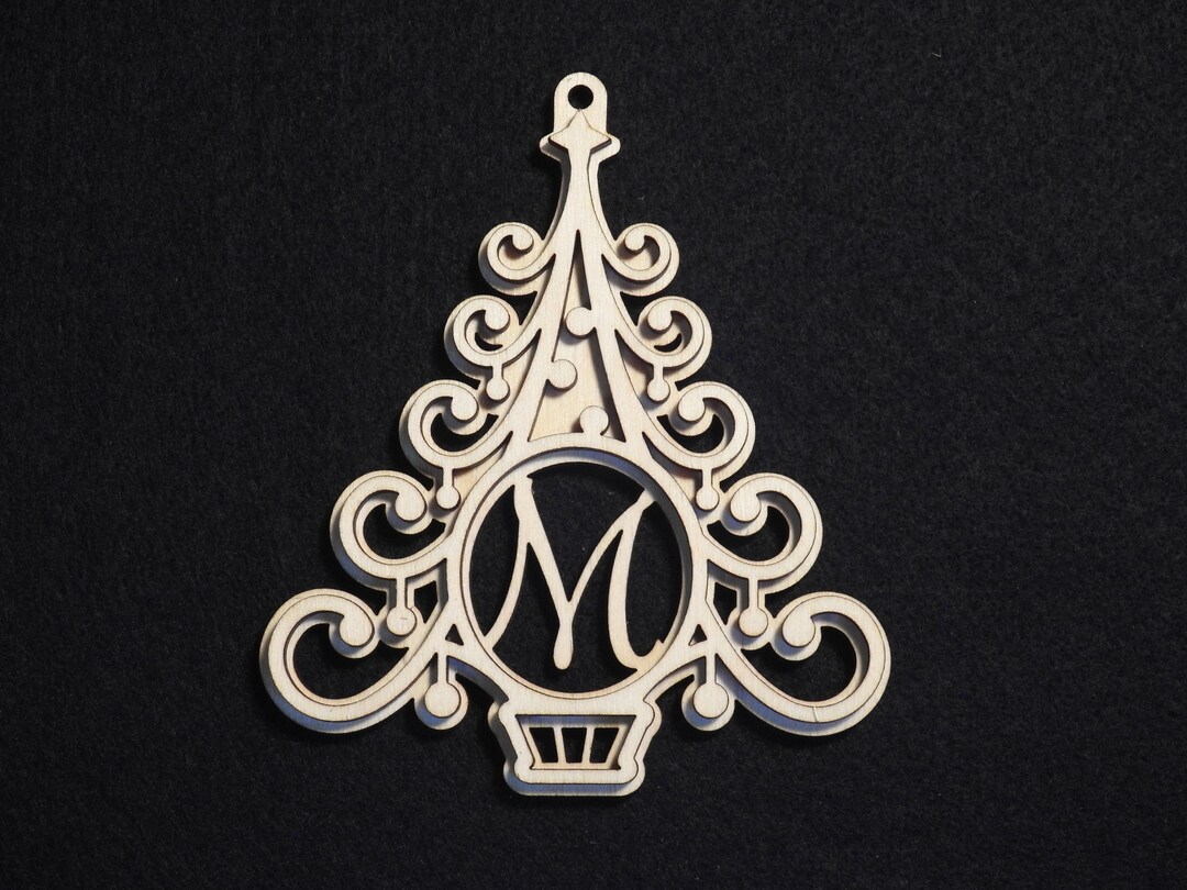 Layered Filigree Monogram Christmas Tree Ornament - PERSONALIZED ...