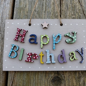 Plaque joyeux anniversaire étoile
