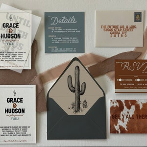 Digital Wedding Invite Template - Western Desert Boho Theme