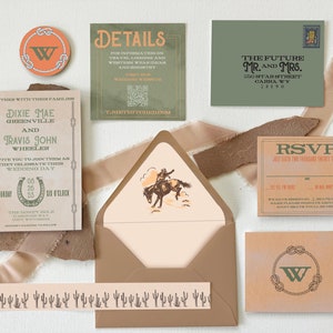 Digital Item - Western Texas Cowboy Wedding Invitations Template