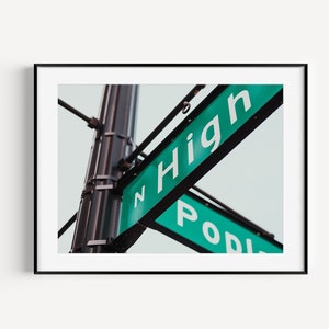 High Street Sign, Unique Columbus Art, Large Print, Columbus artist, City Views, Downtown Columbus, Gift, Ohio State, Housewarming, Dorm Art