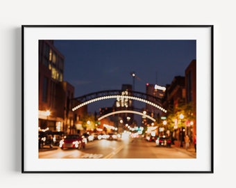 Short North Lights, Downtown Columbus, City Lights, Blurred, Dreamy Decor, Wall Art, Large Print, Urban, Loft, Columbus Artist, Ohio Art
