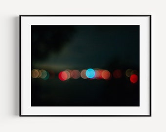 Extra Large Abstract Wall Art, Blurred Lights, Bokeh, Dreamy Photography, Modern Art, Home Decor, Minimal, Night