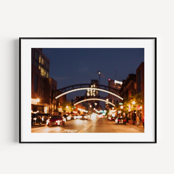 Short North Lights, Downtown Columbus, City Lights, Blurred, Dreamy Decor, Wall Art, Large Print, Urban, Loft, Columbus Artist, Ohio Art