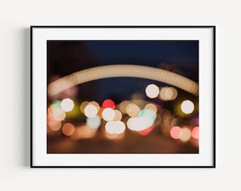 Abstract City Lights, Short North, Downtown Columbus, Unique Urban Art, City Life, Extra Large Abstract Wall Art, Dreamy Photography, Bokeh