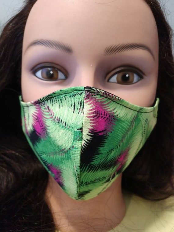 Hawaiian Print Fabric Face Masks w sewn in Filter Extra Small Etsy
