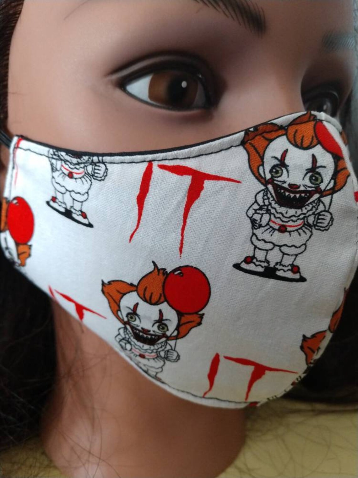It Pennywise stephen King Fabric Face Masks W/sewn in Filter Etsy