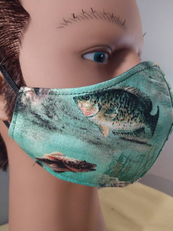 Fish Fabric Face Masks W/sewn in Filter Adjustable Elastic Etsy