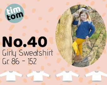 Ebook timtom No.40| Girly Sweatshirt | Gr. 86-152 | Ebook Sweatshirt| Sweater | Sweatshirt mit Rüschen | Flügel | Ebook nähen