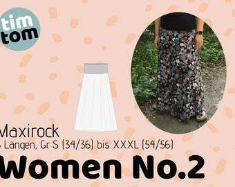 Ebook timtom WOMEN No.2 | Maxirock | Gr. S (34/36) - XXXL (54/56) | DOWNLOAD | Schnittmuster Rock | Damenrock | Ebook nähen