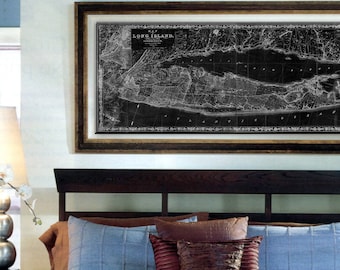 Long Island Map vintage map prints 1863 old Long Island wall map living room decor Style Map New York Large Map Map Art Print Gift Idea