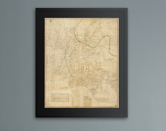 Ann Arbor Michigan Wall Map Print - Vintage 1895 Map of Ann Arbor   College Graduation gift Housewarming gift map art