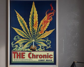 Vintage 1950s Marijuana Poster – Lenny Bruce Cannabis Quote Print – Retro Weed Wall Art for Stoners, Dispensary, or Smoke Lounge