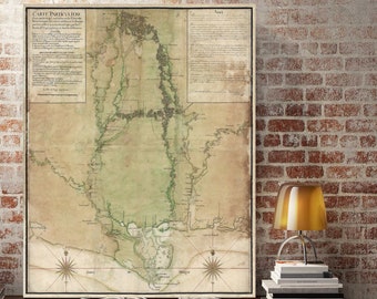 Mississippi Map Print, 1743 Map of MS, Vintage Map of Mississippi, Old Map of the Mississippi Delta, Wall Map decor, housewarming gift