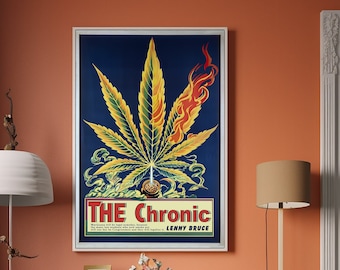 Vintage 1950's Cannabis Decor Dispensary Shop Supply - Marijuana Poster with Lenny Bruce Quote - Fine Art Pot Print - Stoner gift ideas