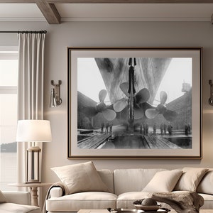 Titanic Vintage Photo Poster Titanic Propeller artwork Print Antique style home decor RMS titanic Gifts