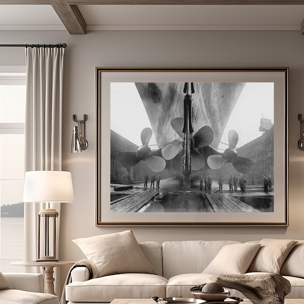 Titanic Vintage Photo Poster Titanic Propeller artwork Print Antique style home decor RMS titanic Gifts