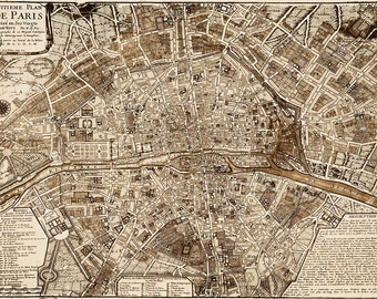 Paris Street Map Etsy Paris Street Map Etsy