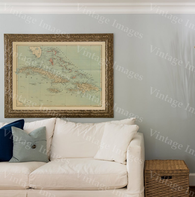 old map of The Bahamas Historic Bahama Map 1888 antique Old World Restoration Style nautical chart Map Fine Art Print CARIBBEAN wall map image 4