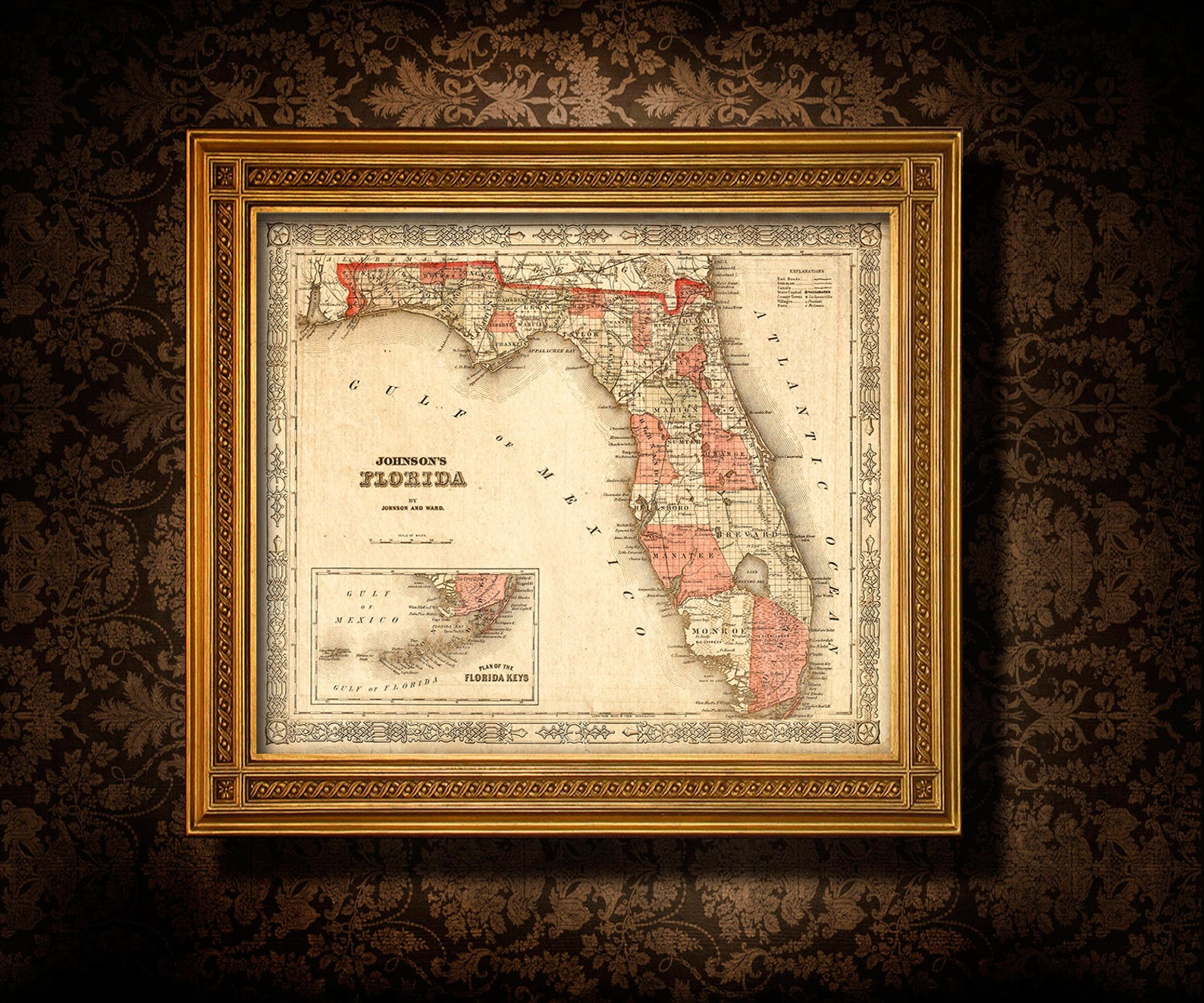 Old Florida Map 1863 Johnson 39 s - Il 1588xN.1270753732 4xv5 