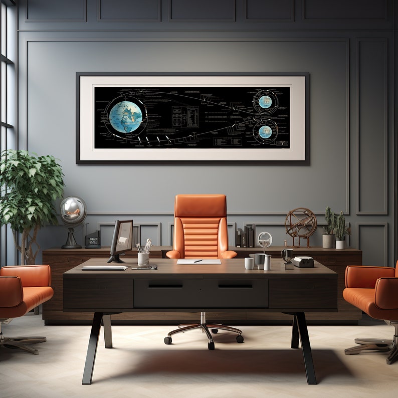 NASA Flight Plan Apollo Manned Lunar Landing Print 1969 Lunar Mission ...