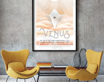 Venus cloud 9 ExoPlanet 2016 NASA/JPL Space Art Great Gift idea for Kids Room Space Travel Poster Office, man cave, Wall Art Home Decor