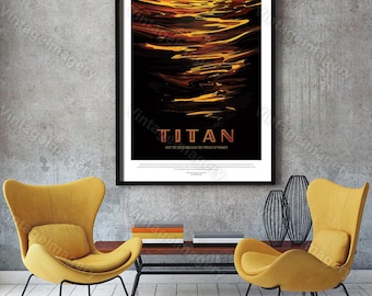 Titan Poster ExoPlanet 2016 NASA/JPL Space Travel Poster Space Art Great Gift idea for Kids Room, Office, man cave, Wall Art Home Decor