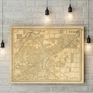 Toledo Wall Map Vintage Map Print 1901 Map of Toledo Poster Toledo Ohio Home Decor   new home gift Housewarming gift map