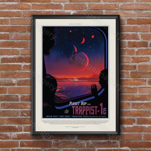 TRAPPIST-1 ExoPlanet 2016 NASA/JPL Space Art Space Travel Poster Great Gift idea for Kids Room, Office, man cave, Wall Art Home Decor image 4