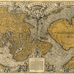 1531 Wereldkaart - De Oronteus Finaeus Kaart - Vintage Oude Wereld Muurkaart Kunst Print Poster - Geschiedenis buff cadeau idee - Office Wall Art Wall Map