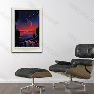 TRAPPIST-1 ExoPlanet 2016 NASA/JPL Space Art Space Travel Poster Great Gift idea for Kids Room, Office, man cave, Wall Art Home Decor image 3