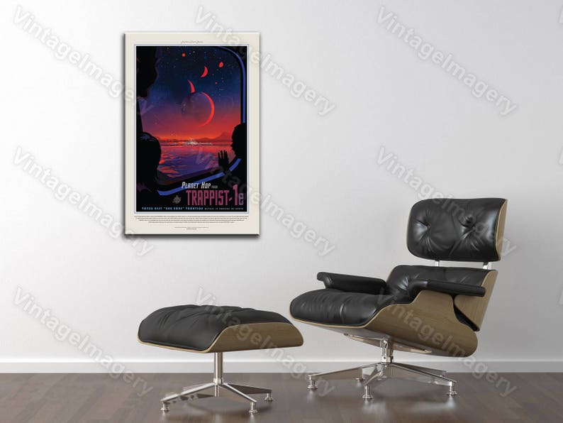 TRAPPIST-1 ExoPlanet 2016 NASA/JPL Space Art Space Travel Poster Great Gift idea for Kids Room, Office, man cave, Wall Art Home Decor image 3