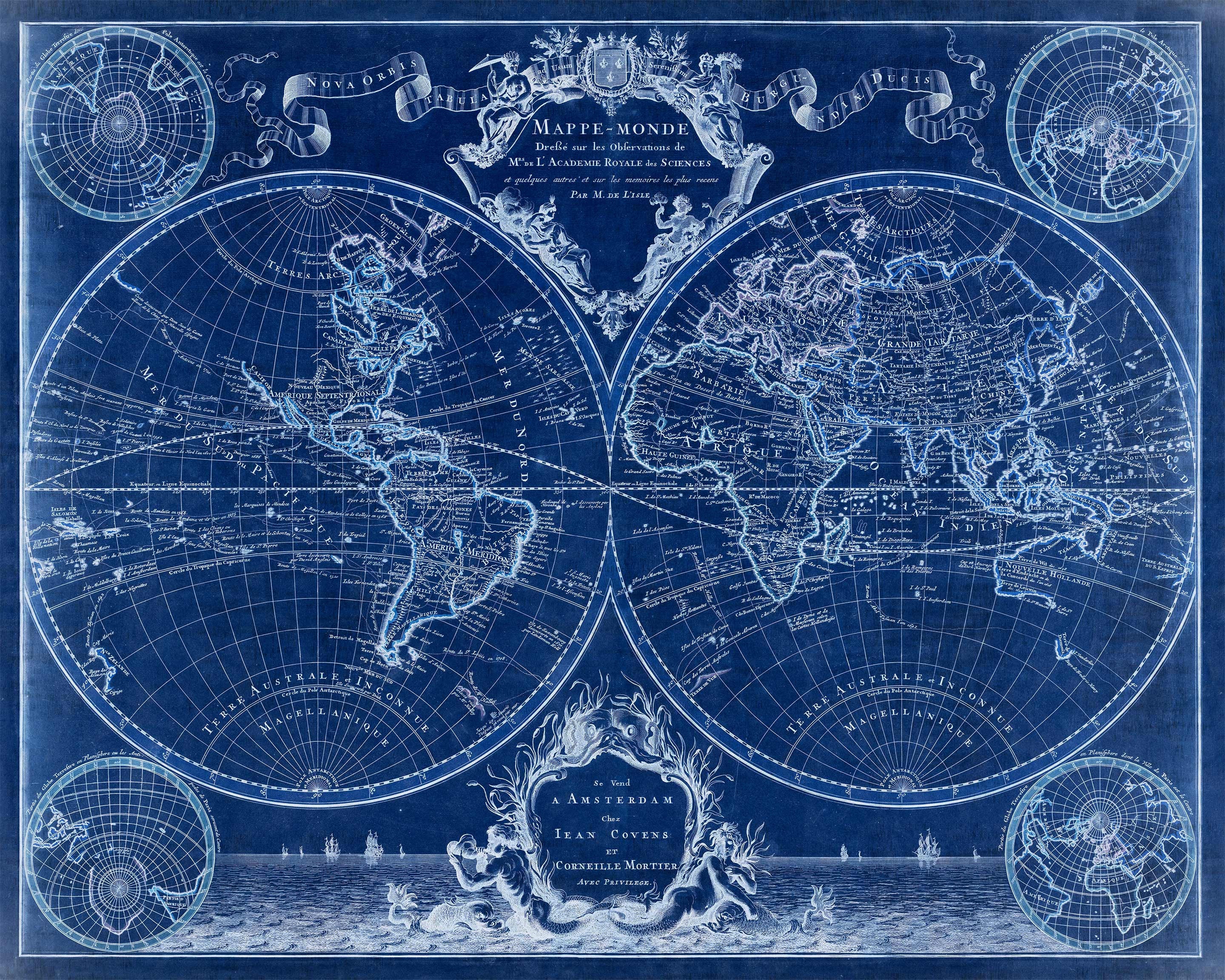 Mappemonde a l'usage du roy (World Map 1720) Poster for Sale by allhistory