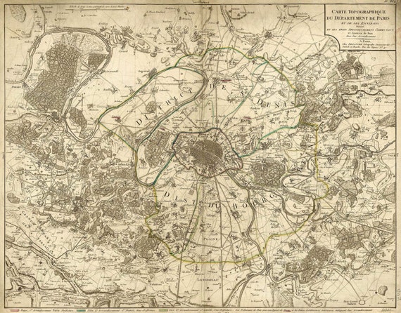 パリの古地図 (1895) パリの地図、最大 43