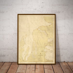 Mappa d'epoca da Traverse Bay a Little Traverse Stampa mappa del 1956 vecchia mappa Poster Lago Michigan Regalo da parete Mappa Decorazione per la casa Regalo di inaugurazione della casa
