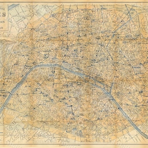 Old Paris Map Vintage Map of Paris City 1928 Paris France restoration deco style Paris Map Fine art Print Home Decor housewarming gift