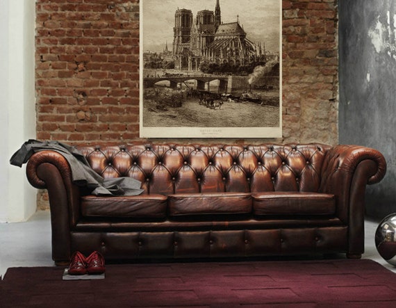 ノートルダム大聖堂の象徴的なイメージの建築旧世界のエッチング