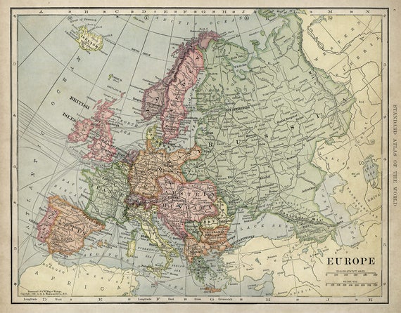 map of europe with longitude and latitude