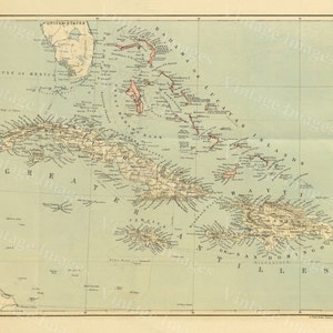 old map of The Bahamas Historic Bahama Map 1888 antique Old World Restoration Style nautical chart Map Fine Art Print CARIBBEAN wall map image 2