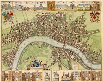 Vintage London Map Print: 1690 Historic England Fine Art Poster