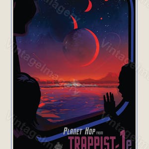 TRAPPIST-1 ExoPlanet 2016 NASA/JPL Space Art Space Travel Poster Great Gift idea for Kids Room, Office, man cave, Wall Art Home Decor image 2