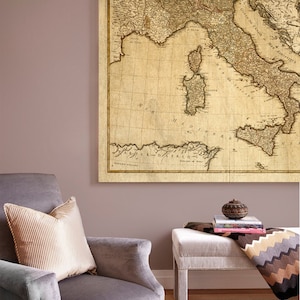 Papier Peint Carte du Monde Vert et Beige - Kam et Léon