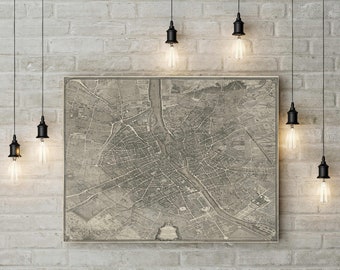 Paris Map Print - Turgot's 1736 Plan de Paris Map : Vintage Paris Map - Archival Giclee Print - Giant Wall Map