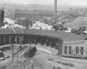 Vintage 1923 Lafayette Indiana Railroad Photo: Monon Shops Train Yard