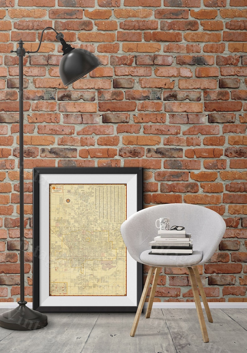 Old Phoenix Map Vintage Phoenix Arizona map print Antique Style Map of Phoenix Arizona Wall Map Arizona Map Home decor image 4