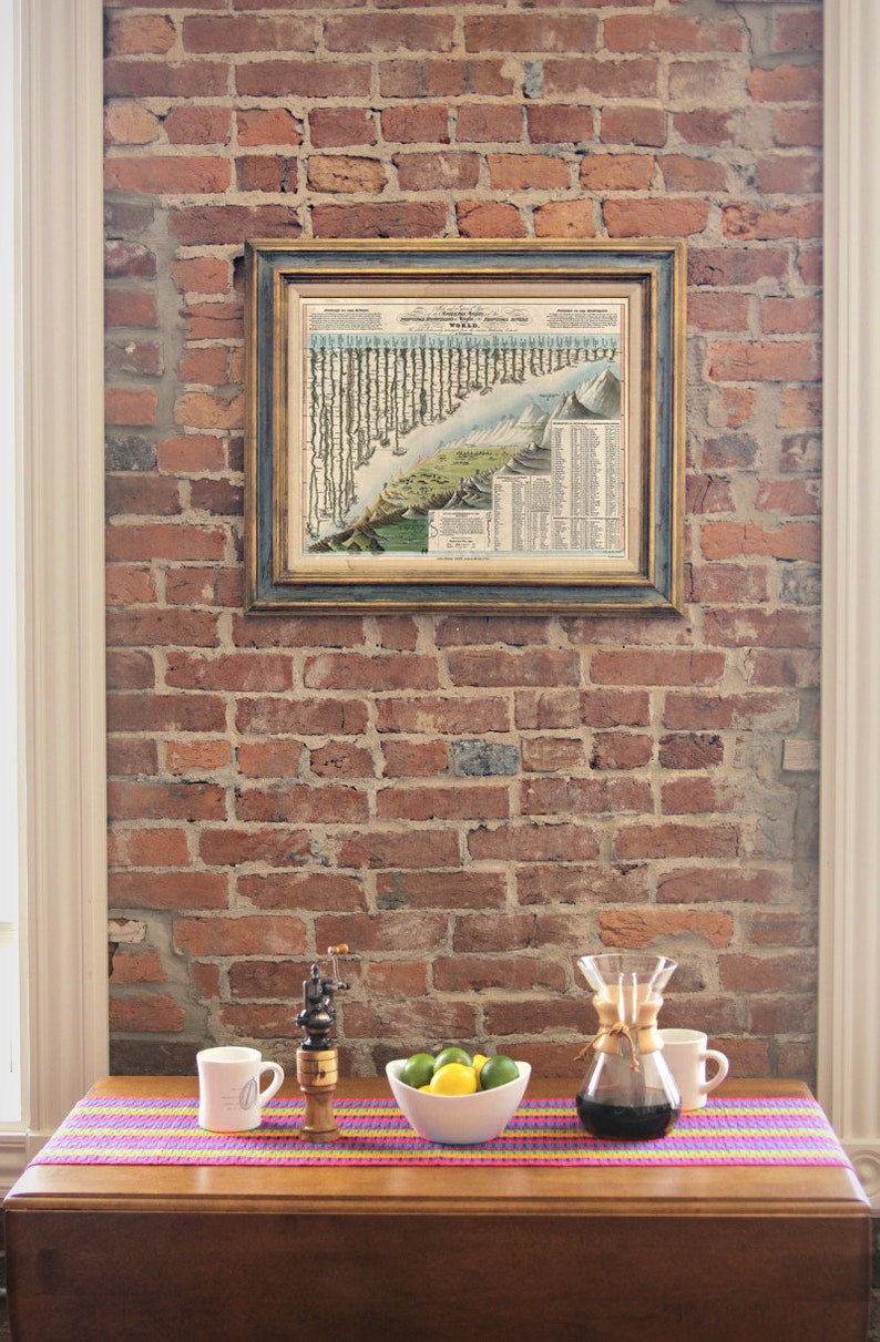 May include: A wooden table with a colorful striped runner. On the table are two mugs, a pepper grinder, a glass carafe with a brown filter, and a bowl of limes.