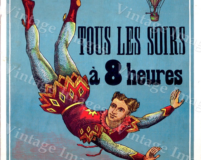 Vintage French Cirque d' Hiver (Winter Circus) paris france Poster Fine Art Print Giclee home wall decor