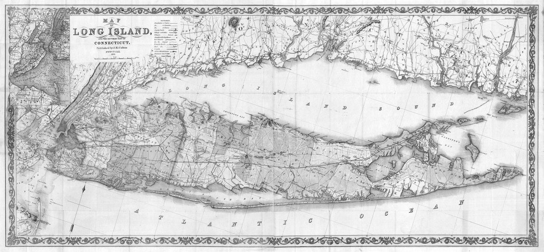 Long Island Gift Map, Long Island Map, Map of Long Island, Long Island