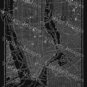 New York City Manhattan Straßenkarte 1910 Historische schwarz-weiße Straßenkarte Architektonischer Bauplan Stil Wandkarte Fine Art Print Poster