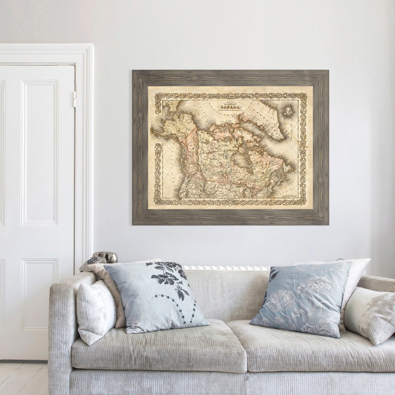 Map of Canada 1855 Canadian Map Vintage Canada Map Restoration ...